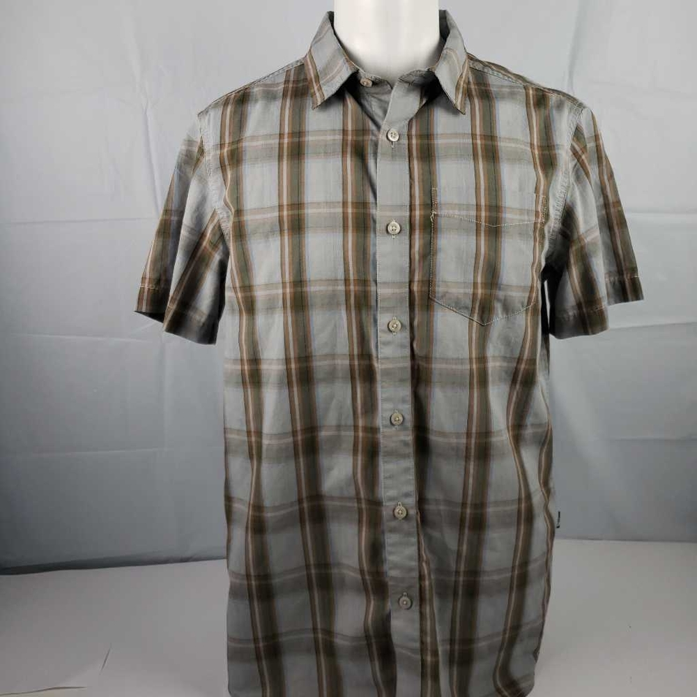The North Face Mens Button Front Shirt Gray Green